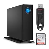 LaCie d2 6TB USB 3.1 Type-C Professional External Desktop Hard Drive with 32GB SD Card Bundle (3 Items)