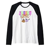 fantasmi spettrali carino retro halloween maglia con maniche raglan