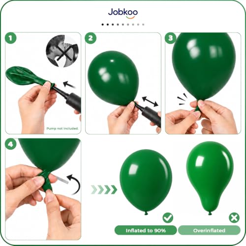 Image of Jobkoo Green Balloons, 12 Inch Dark Emerald Hunter Forest Green Balloon