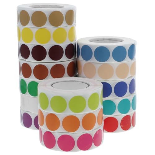 Étiquettes à pois rondes multicolores x15 autocollantes pour cuisine
