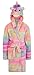 Produktbild Mädchen Fleece Einhorn Rainbow mehrfarbig Bademantel Luxus Flanell mit Kapuze NEUHEIT Tier Gesicht Größe EU 3 4 5 6 7 8 9 10 Jahre - Multi Rainbow Einhorn, 122-128
