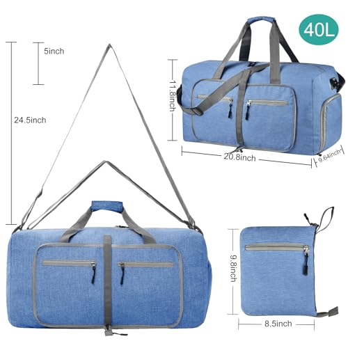 Image of Dimayar 40L Foldable Duffle Bag, Travel & Weekender, Overnight, Gym