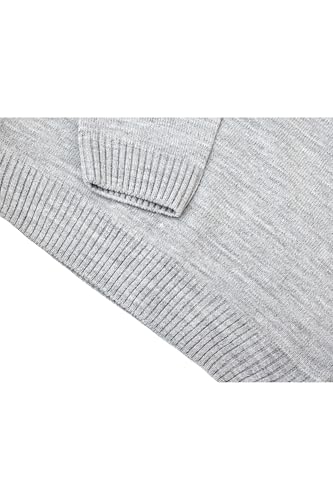 Lilax Toddler and Little Boys Sweater, V-Neck Knit Cardigan Sweater (5 Years, Gray) - Thumbnail 3