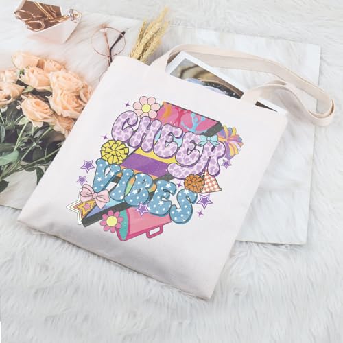 TIIMG Cheerleader Gift Cheer Handbag Cheer Coach Gift Cheer Vibes Tote Bag for Daughter4