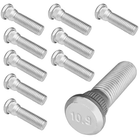 Msyuusr 10PCS Wheel Studs, Replacement Parts OEM#610-266 90942-02049, 49mm Long & M12x1.5 Steel Lug Bolts, Car Accessories Wheel Hub Screws Compatible with Chevrolet Toyota Scion Pontiac Lexus Cover