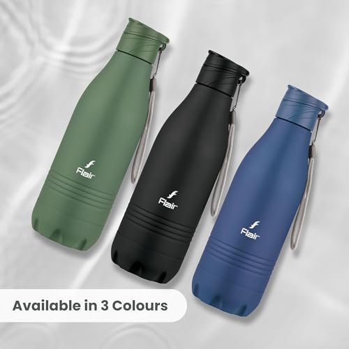 Image of FLAIR Champ DX 1100 ml Stainless Steel Water Bottle - Green | BIS Certified & ISI Marked | SS 304 Food Grade | Fridge Bottle, Durable & Reusable Bottle for Office, Gym & Travel