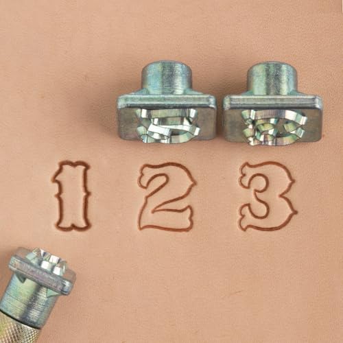 Tandy Leather Craftool Sheridan Number Stamp Set - Detailed Outline Number Stamps for Leather Belts and Wallets