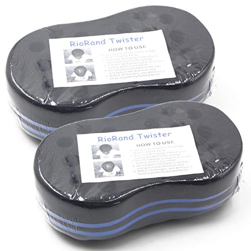 Riorand Hair Sponge Magic Barber Twist Curl Brush Sponge Dreads Locking Afro Coil Comb（Black 2 Count (Pack Of 1)) #TOP7