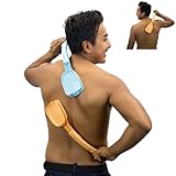 Bakslap Body Lotion Back Applicator for Self Use | Cream and Back Lotion Applicator for Women, Men, Ideal for Elderly | Extendable Long Handle Lotion Applicator for Back - Blue