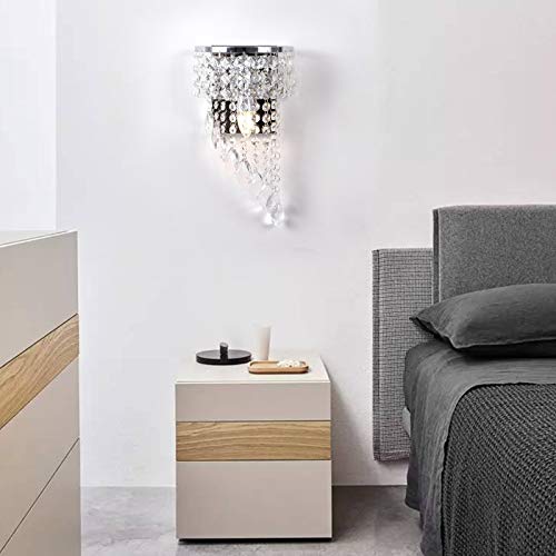 Apliques de Pared de Cristal K9 Modernos con Base E14 para Pasillo y Salón 6