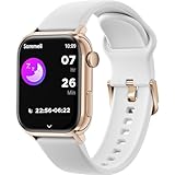 ICE-WATCH smart 2.0 Rose-Gold White - Orologio connesso rosa con cinturino in silicone bianco per donna - 022537 (1,96 inch)