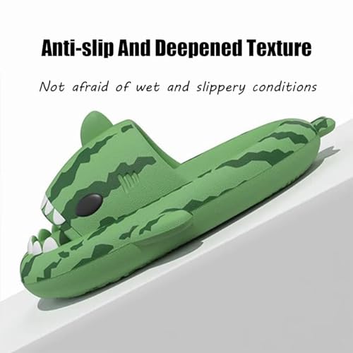Sharklas Originales Shark Slides, Anti-Slip Panda Watermelon Heart Shark Cloud Slippers, Shark Sandals For Women Men3