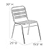 Flash Furniture Lila 4 Pack Commercial Aluminum Indoor-Outdoor Restaurant Stack Chair with Triple Slat Back