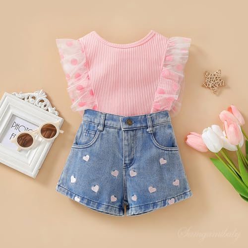 TAOJIAN Infant and Toddler Baby Girls Kids Sleeveless Shirts and Short Pants Summer Clothes Sets2