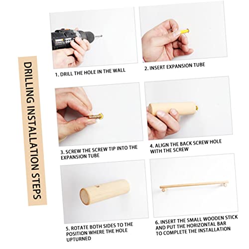Support simple mural solide en bois hêtre LIFKOME 45 cm pour rangement serviettes