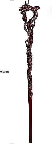 Miniatura 3 de Bastón de madera para caminar perfecto para cualquier ocasión, muletas de caña de madera con caoba tallada a mano grifo bastón longitud del bastón