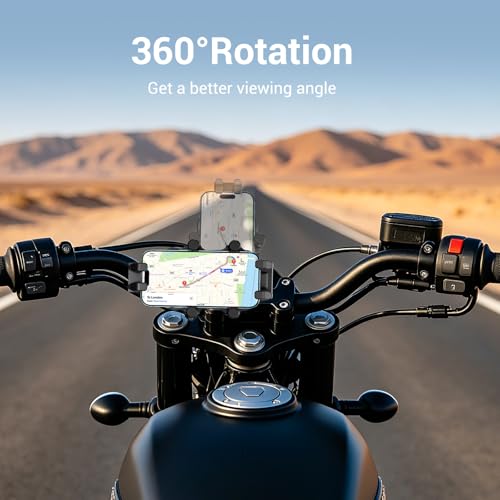 Image of EDYELL Mobile Holder for Bike,Motorcycle Phone Mount Holder, Anti-Theft, Anti-Vibration Dampener Mount,360 Adjustable for Motorcycle Bike ATV Scooter Fit 4.7 inch-7.2 inch Cellphone 12-M Warranty(KT-315A)