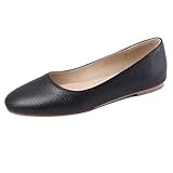  Lizoleor Confort Bout Rond A Enfiler Plates Chaussures Snakeskin Femme Chaussures Mode Bout Fermé Concise Stylish Eté Travail Chaussures Noir Taille 34 EU