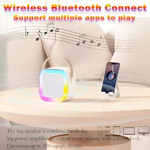 Image of Bestie toys Rechargeable Wireless Mini Portable Bluetooth Karaoke Machine | Bluetooth Speaker with Microphone & LED Lights - Kids Music Singing Toys for Girl Boy(Multi-Color)