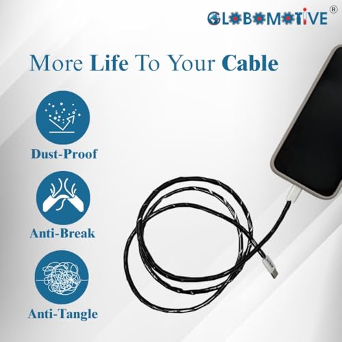 Image of GLOBOMOTIVE PE Spiral Cable Sleeve- Spiral Zip Wrap, Hider & Concealer for Desktop PC, TV, Office, Home Theater, Cable Management, Cord Organizer, Wire Cover, Mobile Charger | 25 Meter, Black (3 MM)