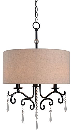 Free Shipping 🛒 Kenroy Home Lucille 3 Light Chandelier, Blackened Oil Rubbed Bronze Finish Buy 1 get 1 Kenroy Home Lucille 3 Light Chandelier, Blackened Oil Rubbed Bronze Finish