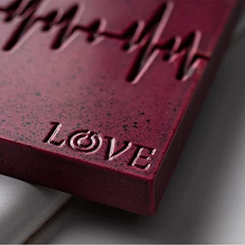 Greyas Cm 3842 Luis Amado Clear Polycarbonate Chocolate Mold Candy Mould With 3 Heart-Graph-Love-Tablet Cavities, Each 70Mm X 140Mm X 7.3Mm High #TOP6