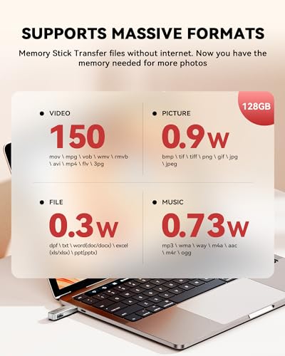 BLANBOK+ MFi Certified USB Stick 128GB Flash Drive for iPhone Photo Stick, USB C Memory Stick High-Speed USB C flash drive, Photo Storage for iPhone/iPad/Android/PC - Image 6