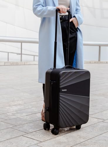 Taskin Kaliber - Black | Carry On 21-Inch | 4 Wheel Spinner | Detachable Device Sleeve | Airline Approved Dimensions2