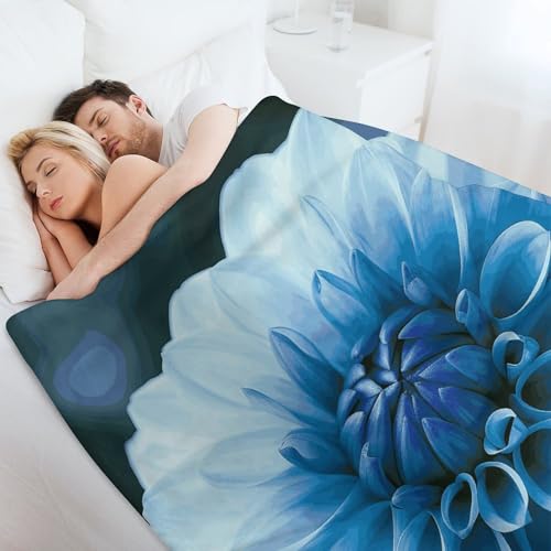 Couverture en micro polaire chaude et légère 152x203 jeté de lit bleu - 5