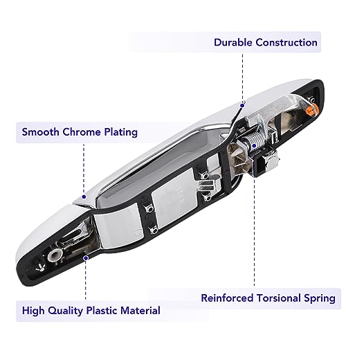 Exterior Chrome Door Handle Front Right Passenger Side Replacement for 2007-2013 GMC Sierra Yukon XL Denali,Chevy Suburban Tahoe Avalanche Silverado,Cadillac Escalade Replaces# 15915150,25960526,80545