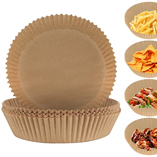 50 Piezas Papel para Freidora de Aire, Papel de Pergamino de Horno Redondas para Air Fryer, Horno, Freidora de Aire, Microondas Cover