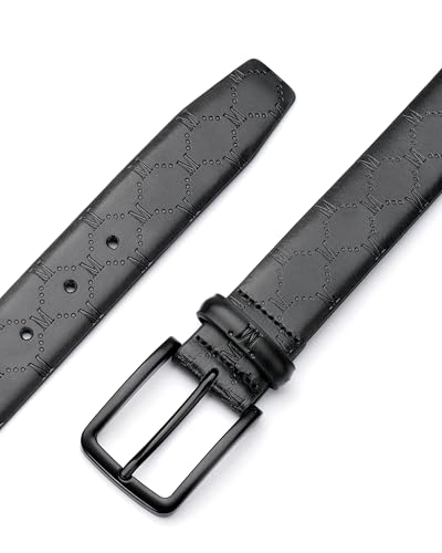 Image of MILORDE Men's Genuine Leather Dress Belt, Handmade, 100% Cow Leather, Fashion & Classic Designs for Work Business and Casual