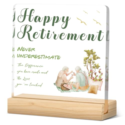Image of Acrylic decoration Retirement Gifts for Women Men,Happy Acrylic Retirement Gifts,Coworker Teacher Nurse Boss Retired Gifts with Gag Gifts for Retirees-retire gift for retired cadre worker