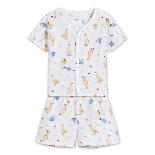 Image of The Boo Boo Club Kid'S 100% Muslin Organic Cotton Printed Button Shirt and Short Set | Half Sleeve Shirt | Summerwear Set | Kids Cothing Wear Set