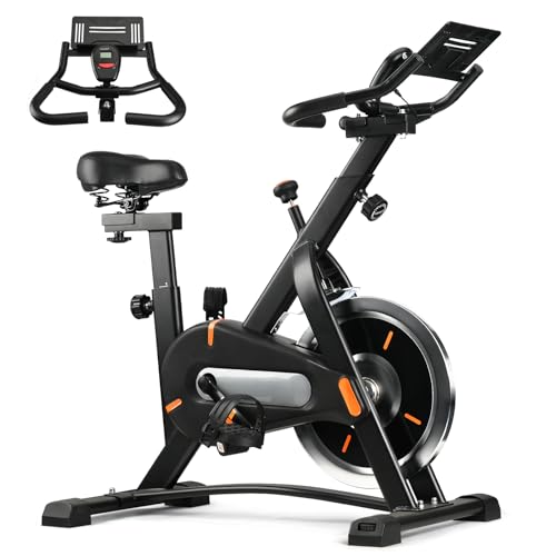 Image of Exercise Bike, Indoor Bike /Brake Pad Stationary Bike, for Family, Indoor Bike with Silent Belt Drive, Heavy Duty Flywheel, Comfortable Saddle And Upgraded LCD Display