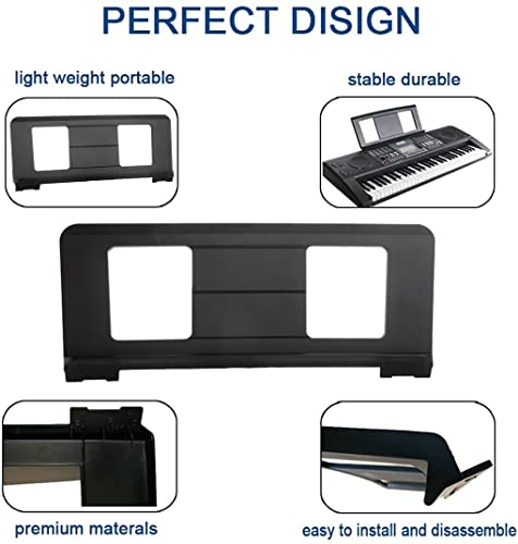 Zby Music Stand For Sheet Music, Music Stand Compatible With Numerous Models Of Music Keyboard, Stable And Durable With 6 Music Book Clip (Black) #TOP2