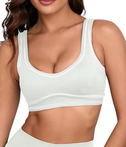 Image of Move With You Women Sweetheart Padded Sports Bra- Workout Fitness Square Neck Low Back Yoga Bra