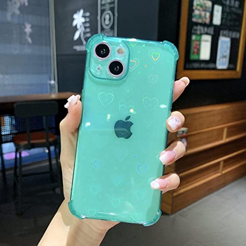 Coque silicone dégradé cœur pour iPhone 12 protection transparente antichoc