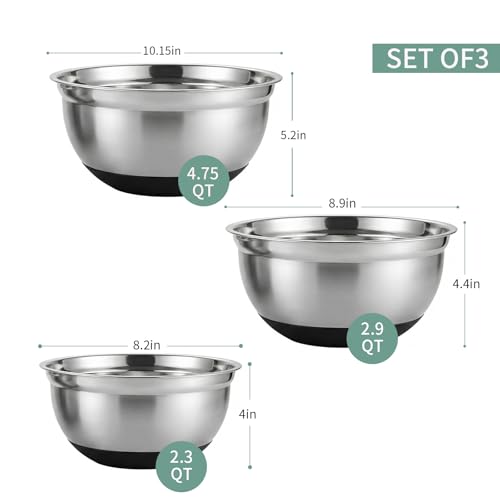 Set de 3 Tazones para Mezclar de Acero Inoxidable Negro miniatura 5