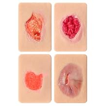 Granulation Wound Packing Trainer, Palm Sized Wound Simulation Models for Medical Education, Wound Care Demonstrations Tool, 4PCS