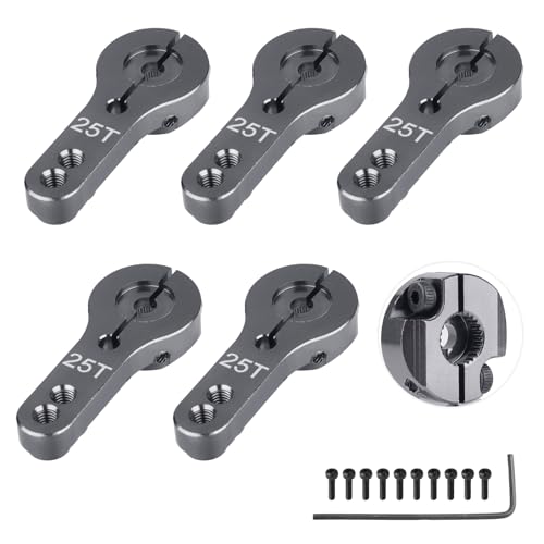 5pcs AllinRC 25T Servo Horn Aluminum Metal Steering Servo Arm M3 Threads Compatible with Futaba Savox Power for Car Truck