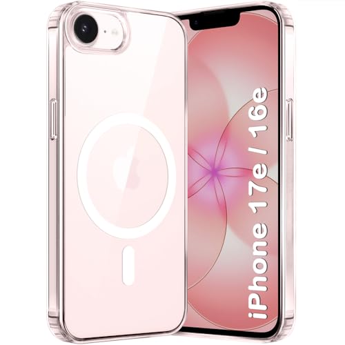 Image of TheGiftKart for iPhone 16e / iPhone 17e Case, Crystal Clear Hard Back Cover Compatible with MagSafe, Ultra-Hybrid Shockproof Back Cover Case with Camera & Screen Protection (PC & TPU, Transparent)
