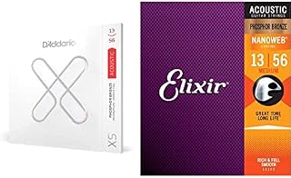 D'Addario Guitar Strings - XS Phosphor Bronze Coated Acoustic Guitar Strings - XSAPB1152 - Greater Break Strength with Tuning Stability - For 6 String Guitars - 11-52 Custom Light