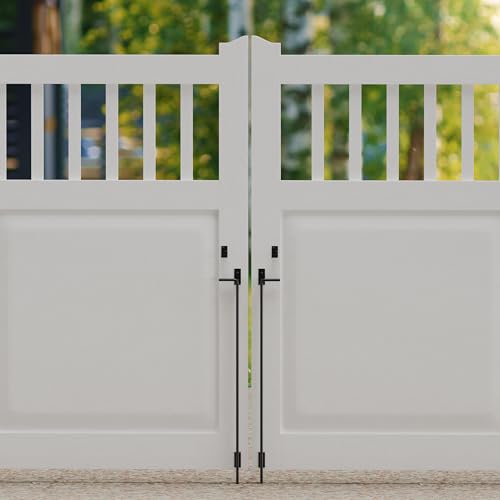 Image of 36 Inch Cane Bolt Gate Drop Rod, Square Heavy Duty Gate Latch, Cane Bolts for Wood Vinyl Metal Fences Gates-(Black Finish,2 Pack)
