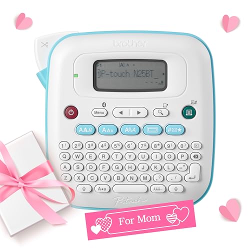 Brother P-Touch PT-N25BT Personal Connected Label Maker, Bluetooth, Design&Print2 app, Portable, Handheld and Prints with P-Touch Btag½â€ (12mm) Wide Color Label Tapes