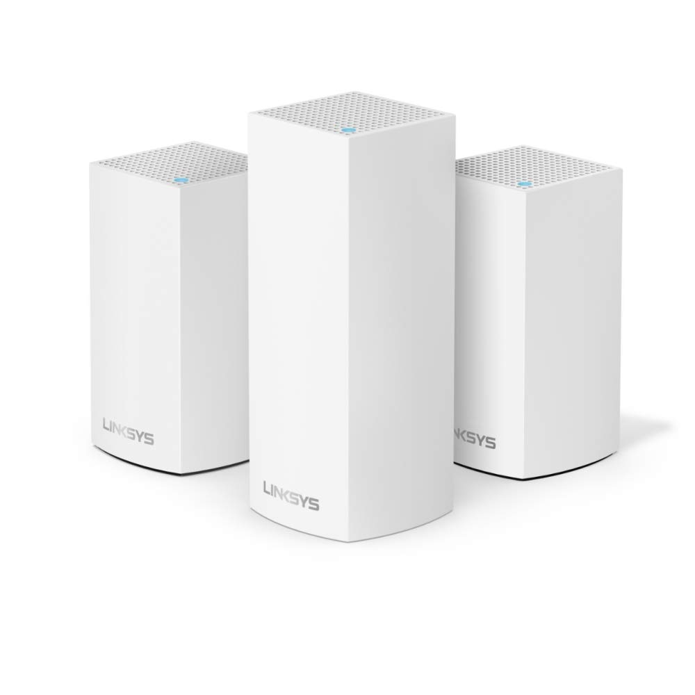 Linksys Velop Triband AC4600 Intelligent Mesh WiFi Router Replacement System 3 Pack Coverage up to 5 000 Sq Ft