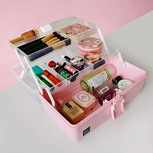 Belaxed Craft Organizers And Storage Box, 3-Layers Multifunctional Plastic Sewing Organizing Box With Handle, For Medicine, Art Supply, Makeup, Nail, Hair Accessories, Perfect Organizer Bins For Room #TOP1