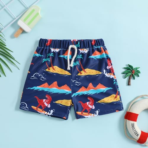 Image of Ohrwurm Baby Boy Swim Trunks Cartoon Print Elastic Waist Swimming Shorts Beach Board Bathing Suit Swimwear
