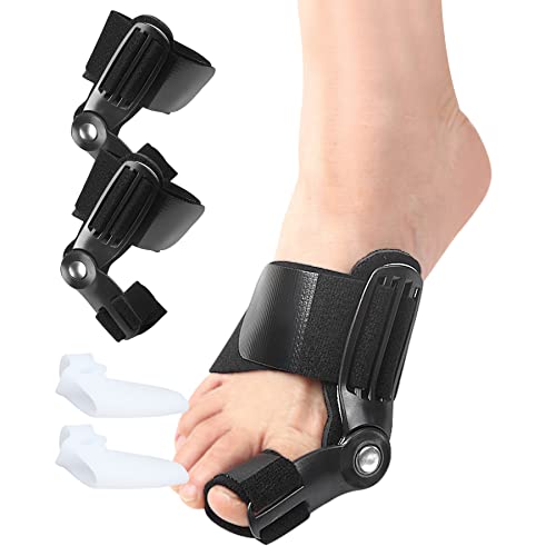 Corrección de hallux valgus riel, riel juanete valgus de bunión, dedo gordo del pie, juanete de hallux valgus para alivio del dolor, corrección de hallux valgus para hombres mujeres (negro) Cover