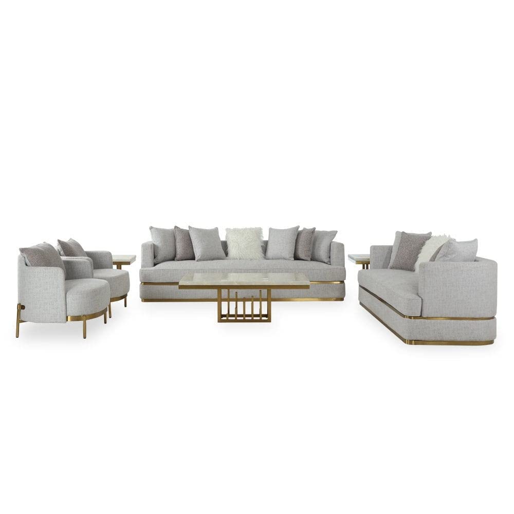 homes r us هومز أر أس Aria Fabric Armchair, Grey Height: 77Cm Length: 79Cm Width: 77Cm Grey